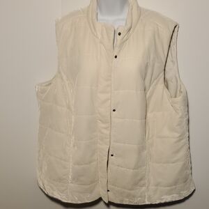 New With Tags J. Jill Women's Cream Puffer Vest Size 3XL